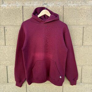 80's Russell Athletic Faded Maroon Hoodie Sweatshirt